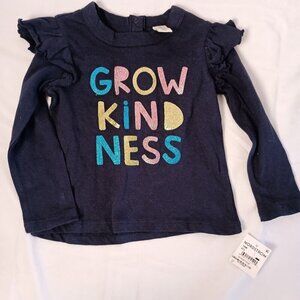 Tucker + Tate Grow Kindness baby girls ruffle sleeve shirt size 18 months